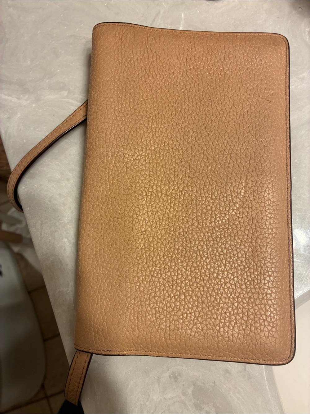 Coach Pebbled‎ Leather Crossbody in Tan Camel - Picture 9 of 10